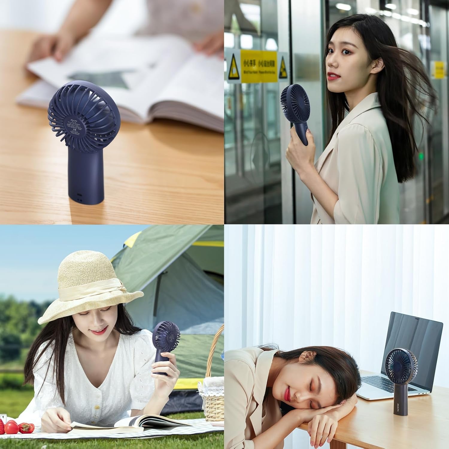 Handheld Fan with 20 Hours of Cooling, 4000Mah Battery, USB Rechargeable Portable Fan for Travel, Makeup, Concerts & Commute – Stay Cool Everywhere (Blue)