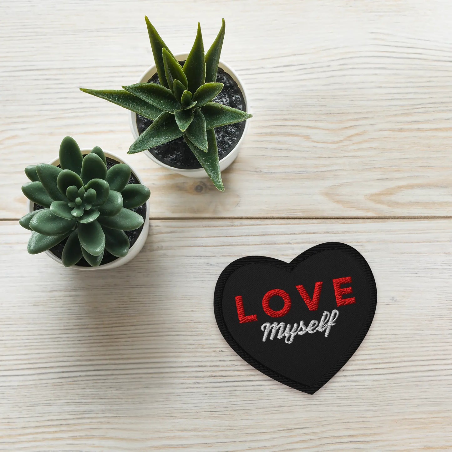 LOVE Myself Embroidered Patches Black