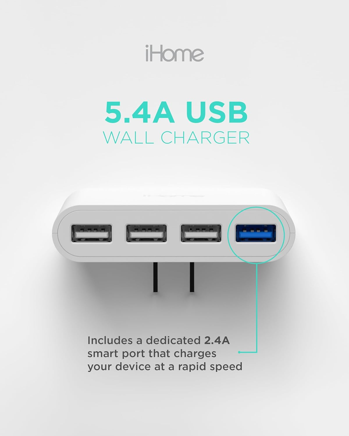 Slim USB Wall Charger: AC Pro Multiport USB Charger, USB Plug Adapter & Phone Charging Block, 4 USB Plugs for Wall Outlet, Flat 4 Port USB Charger & USB Wall Adapter