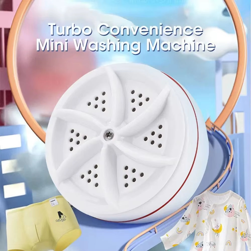 Mini Washing Machine USB Rotating Turbine Portable Washing Machine for Socks Underwear Wash Dishes for Travel Home Business Trip