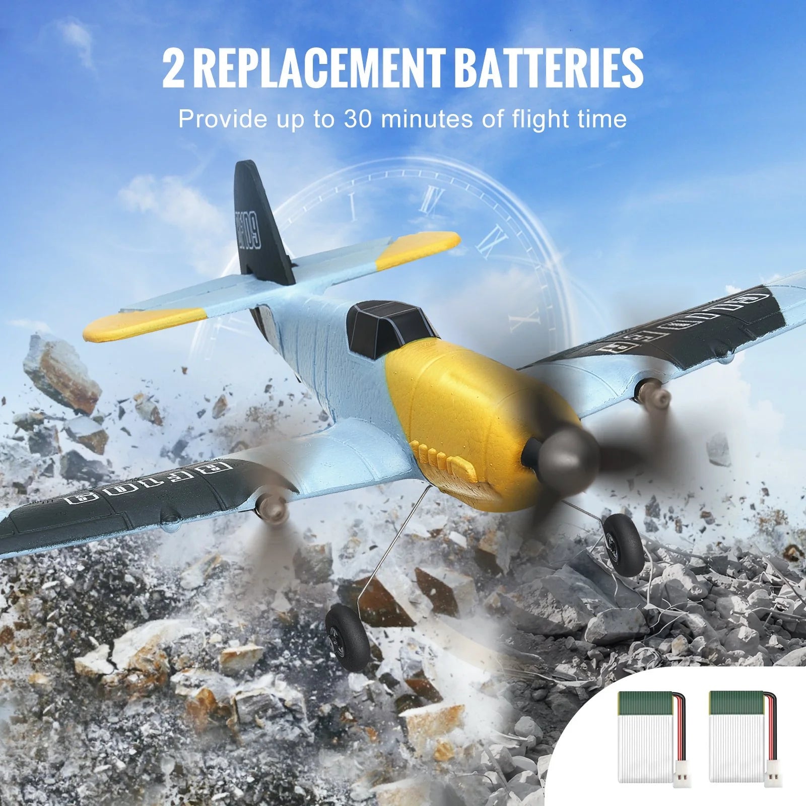 VEVOR RC Airplane WWII Fighter EPP Foam RC Plane Toy with 2.4 Ghz Remote Control