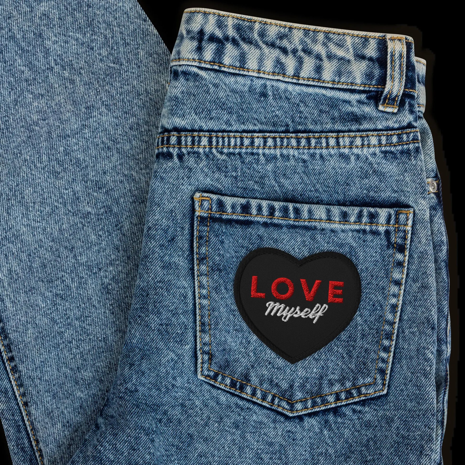 LOVE Myself Embroidered Patches Black