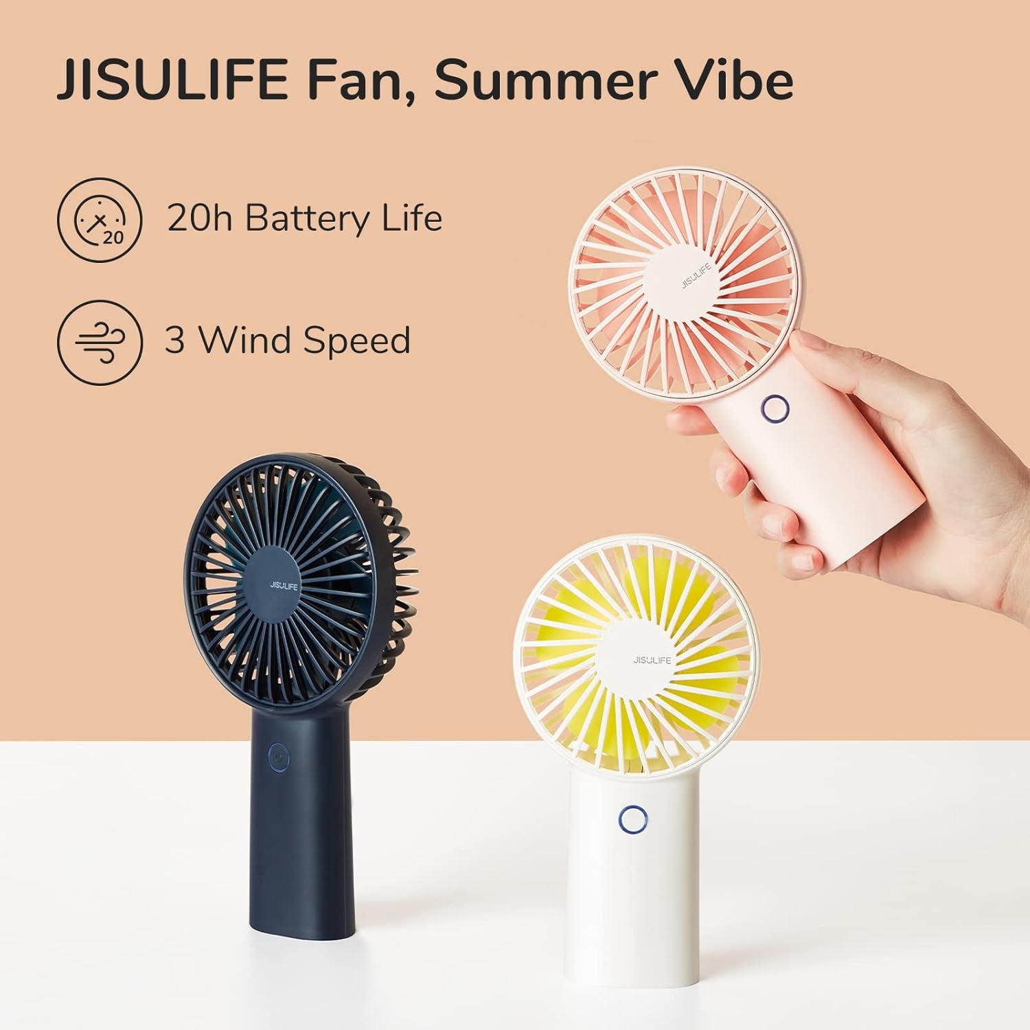 Handheld Fan with 20 Hours of Cooling, 4000Mah Battery, USB Rechargeable Portable Fan for Travel, Makeup, Concerts & Commute – Stay Cool Everywhere (Blue)