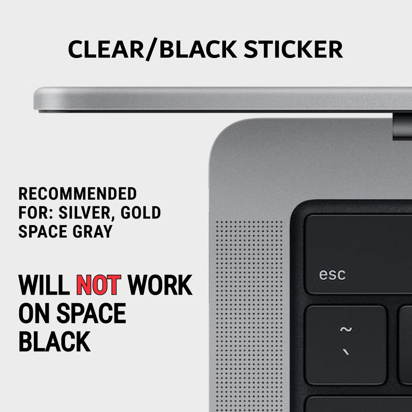 Mac OS Shortcuts Sticker | Keyboard Stickers for Macos | No-Residue Laminated Vinyl Macbook Cheatsheet for Laptop | Macbook Shortcuts 2025 (Clear/Black)